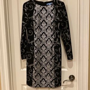 Antonio Melani dress size 4 color silver and black worn once long sleeve